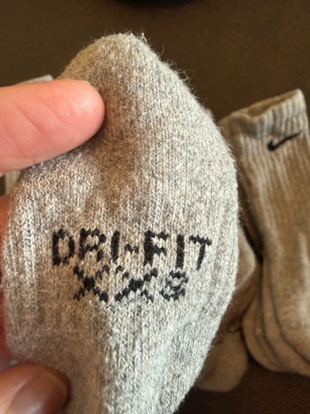 Nike Dri-Fit Gray Crew Socks with Black Swoosh size XXS 15 pairs